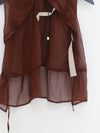 OUDE WAAG High-Neck Shirred Halter Vest OW-OW-25SS-TP02-JZ (PU790 Crimson Purple) (OW-25SS-TP02 OW-25PF-TP03)